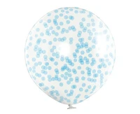 Balony Belbal 24", B250, (blue confetti) niebieskie konfetti, 1szt.