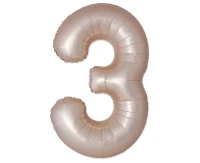 Balon foliowy 30" FX - Cyferka 3 Matowy Złoty Starlight, niepakowany