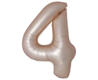 Balon foliowy 30" FX - Cyferka 4 Matowy Złoty Starlight, niepakowany