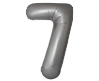 Balon foliowy 30" FX - Cyferka 7 Matowy Srebrny Moonlight, niepakowany