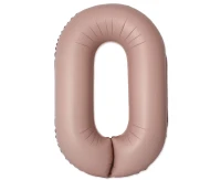 Balon foliowy 30" FX - Cyferka 0 Matowy Różowy Vintage Rose, niepakowany