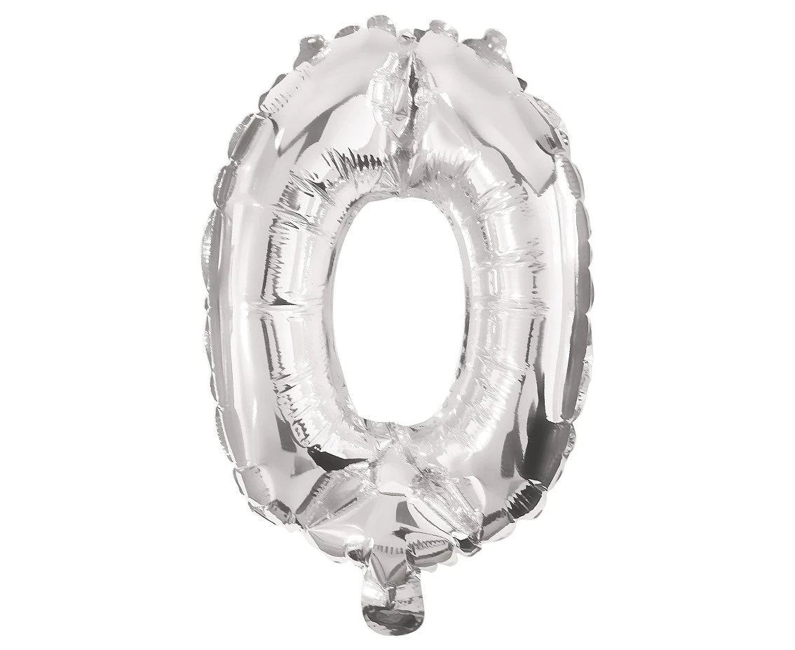 Balon foliowy Cyfra 0, srebrna, 85 cm