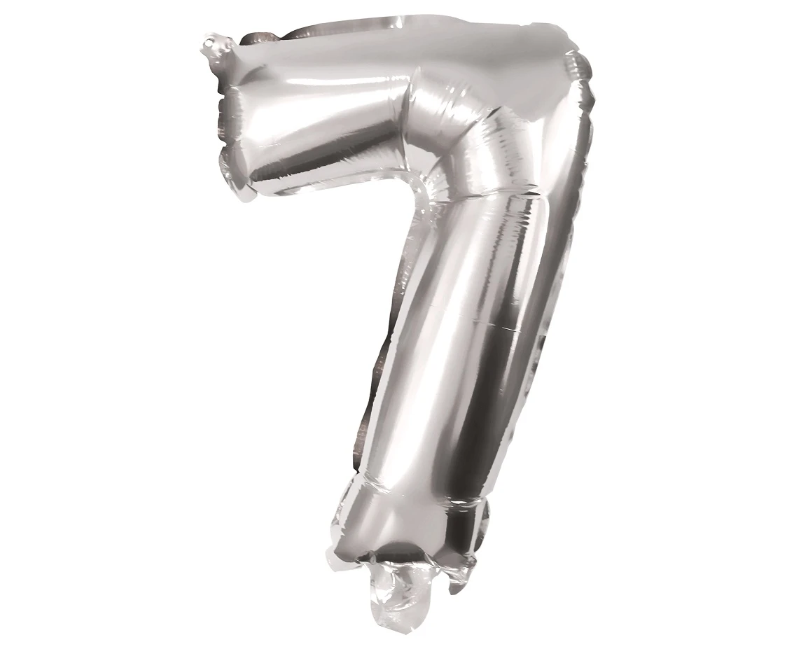 Balon foliowy Cyfra 7, srebrna, 85 cm
