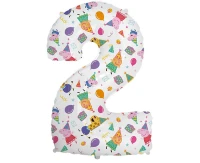 Balon foliowy FX - Number 2 Peppa Pig, 102 cm, niepakowany