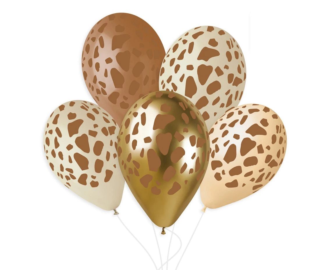 Balony Gemar 13", żyrafa, cieliste, FSC, 50szt.