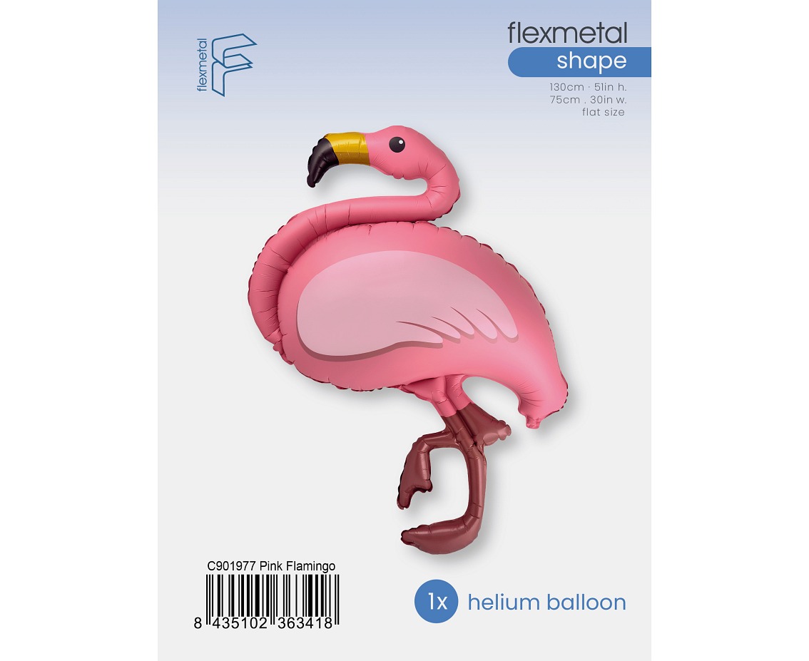 Balon foliowy 51" FX - Różowy Flaming, pakowany
