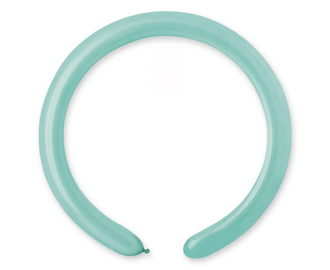 Balony Gemar, rurki włoskie pastel pudrowe miętowe Tiffany, 100szt.