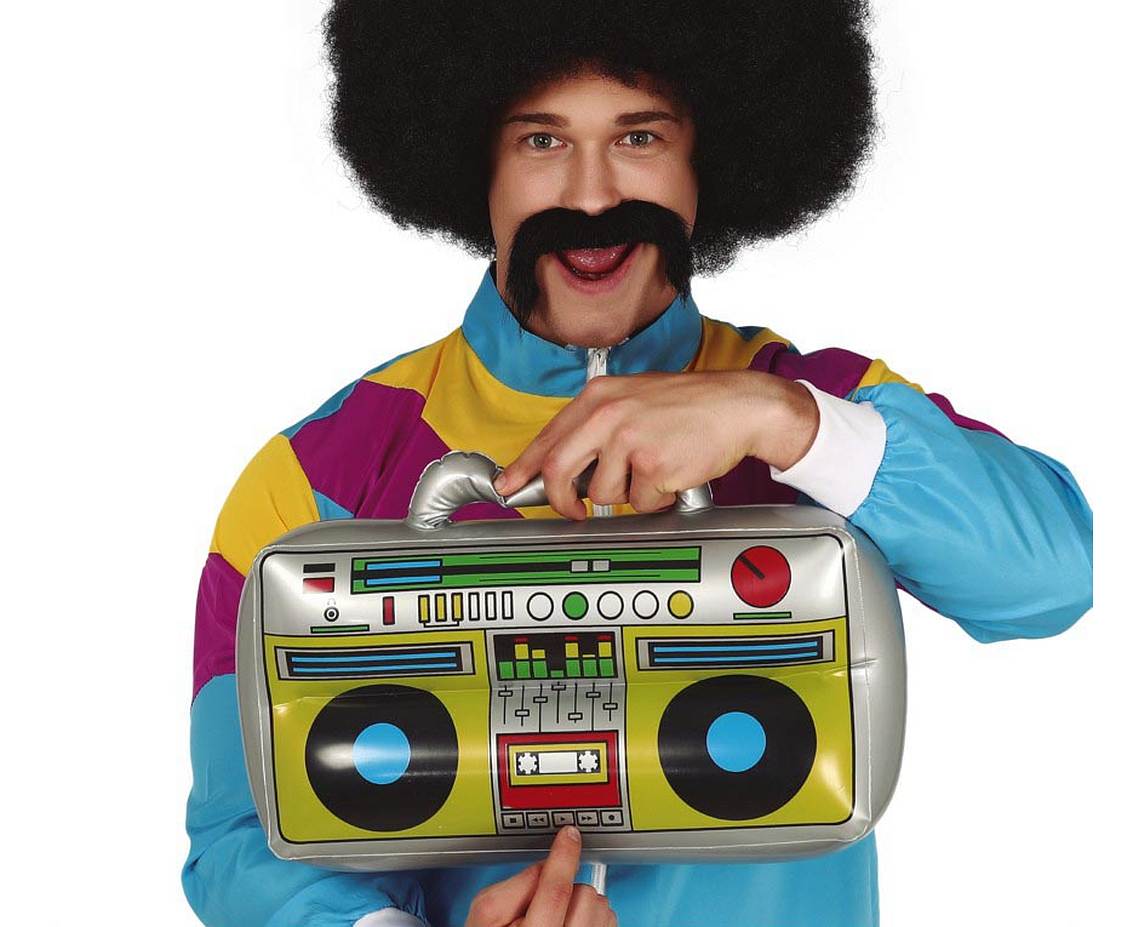 Radio dmuchane boombox lata 80-90te, 40×20 cm