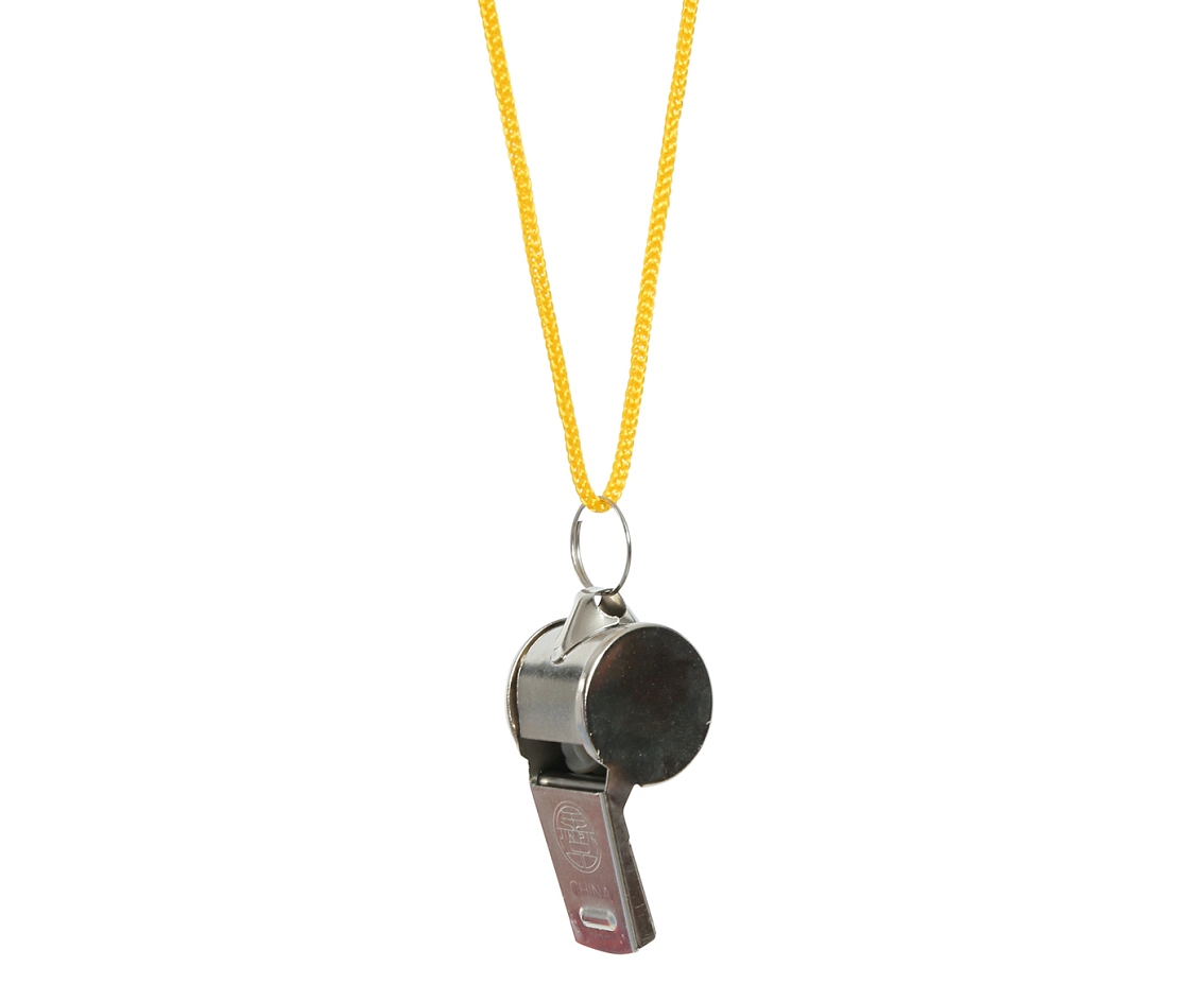 Gwizdek metalowy ze sznurkiem, 4 szt., 4 cm