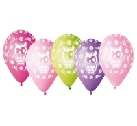 Balony Gemar 12", pastel premium sówka, 5szt. KK
