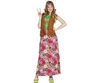 Strój Wesoły Hippie, rozm. 38–40 (M) (kamizelka, opaska, sukienka)