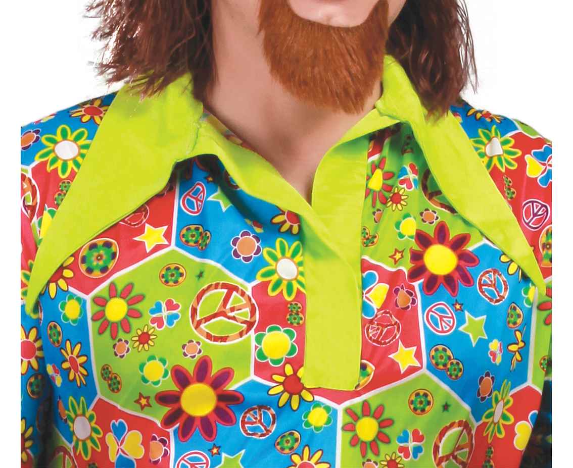 Strój Hippie dzieci kwiaty, rozm. 48–50 (M) (spodnie, koszula)