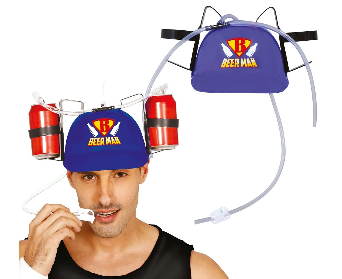 Kask imprezowy z uchwytem i rurką do napojów