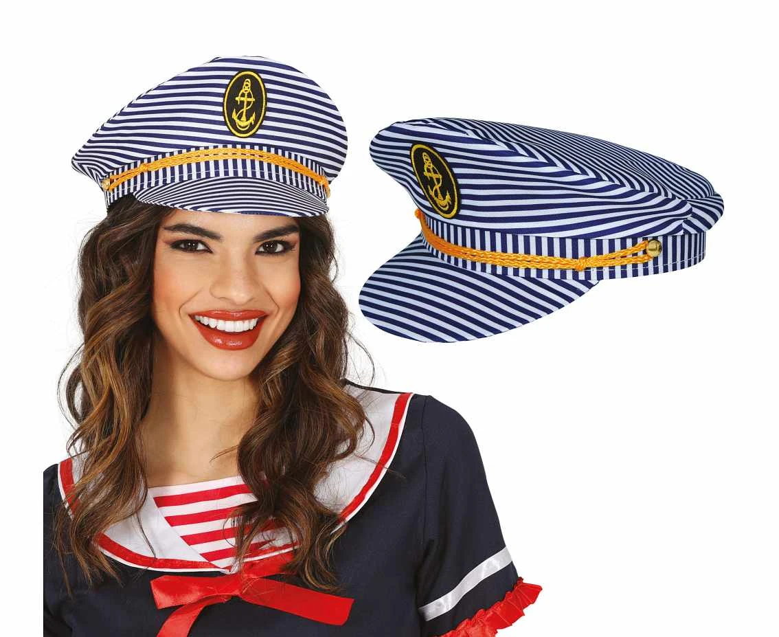 Czapka marynarska w paski