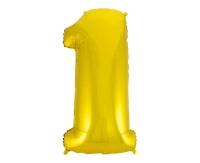 Balon foliowy B&C Cyfra 1, złota, 92 cm AA