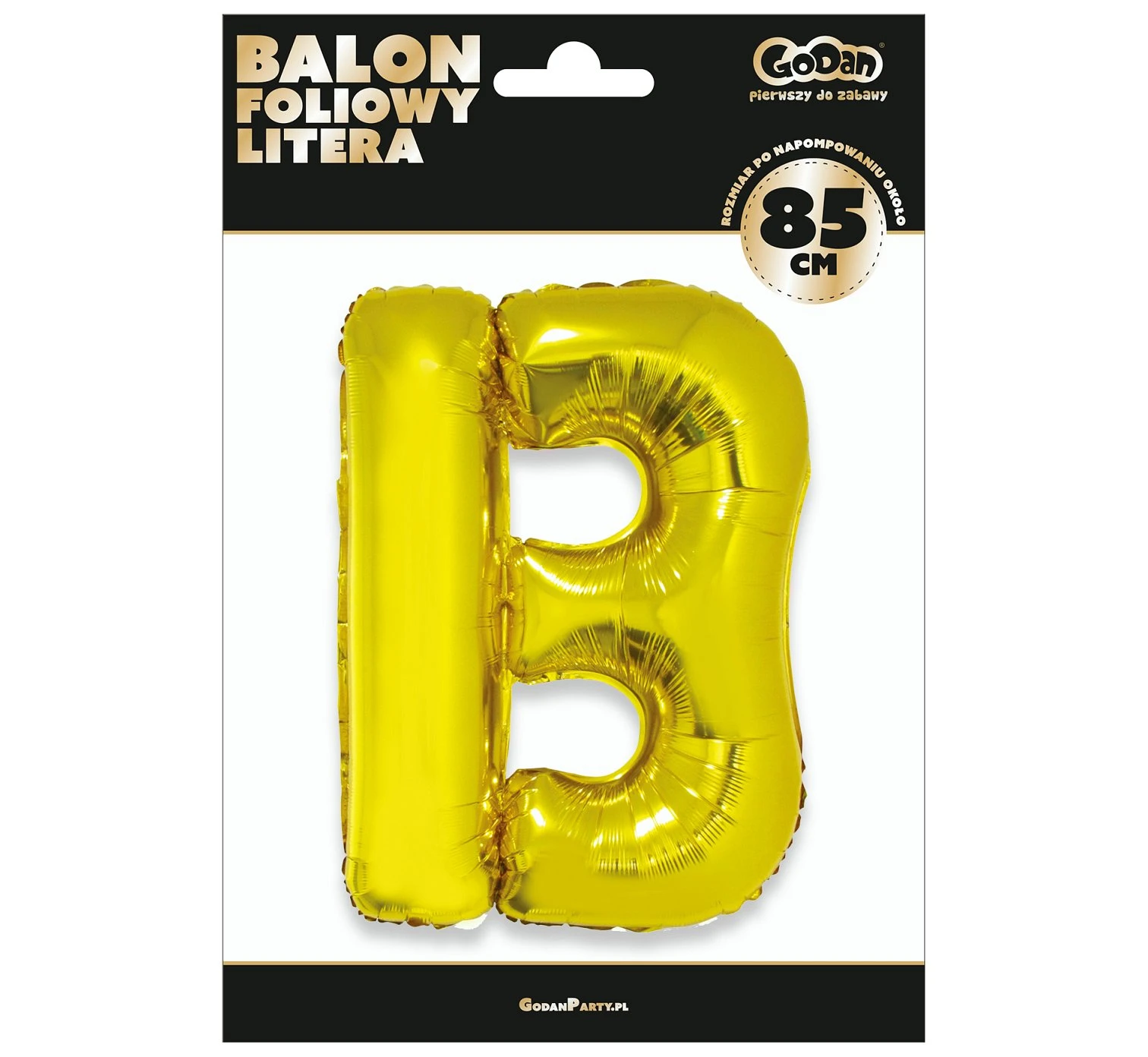 Balon foliowy "Litera B", złota, 89 cm KK