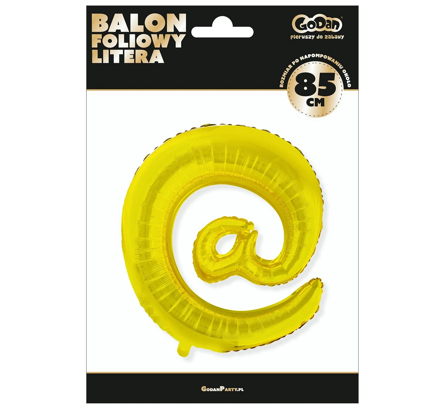 Balon foliowy "Litera @", złota, 89 cm KK