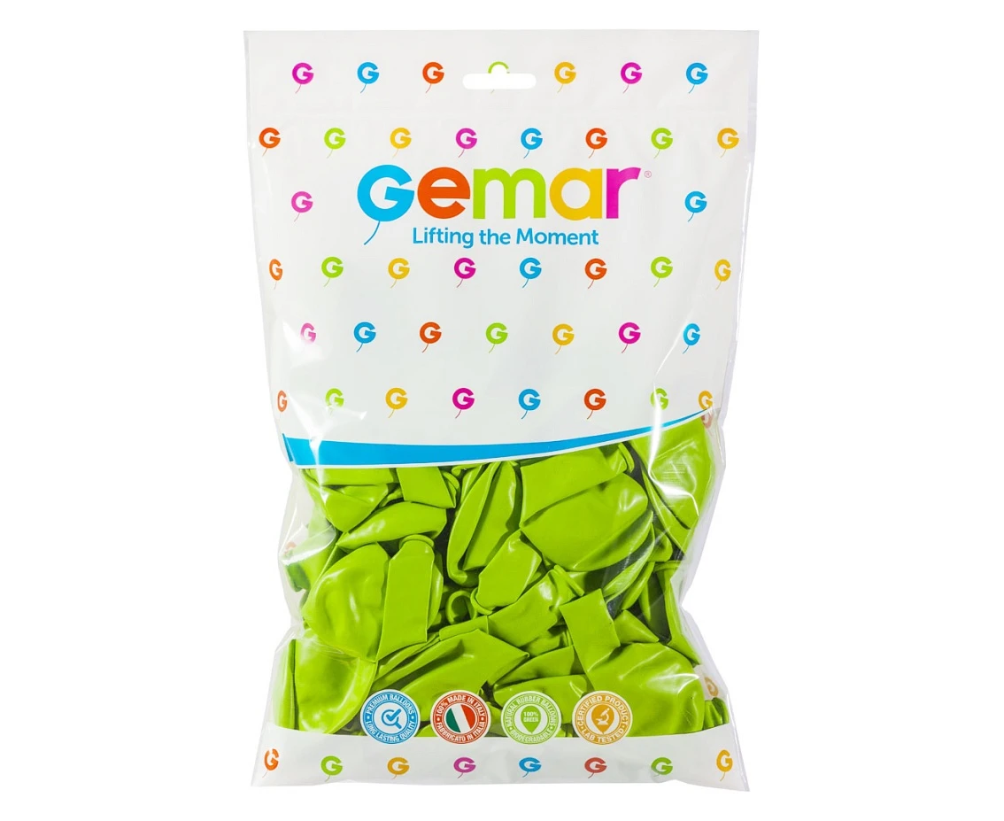Balony Gemar 12", pastel pistacjowe, 100szt.