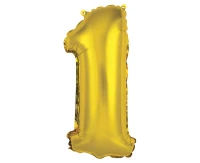 Balon foliowy "Cyfra 1", złota, 35 cm