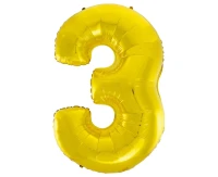 Balon foliowy B&C Cyfra 3, złota, 92 cm AA