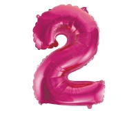 Balon foliowy "Cyfra 2", różowa, 35 cm KK