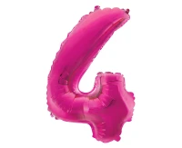 Balon foliowy "Cyfra 4", różowa, 35 cm KK