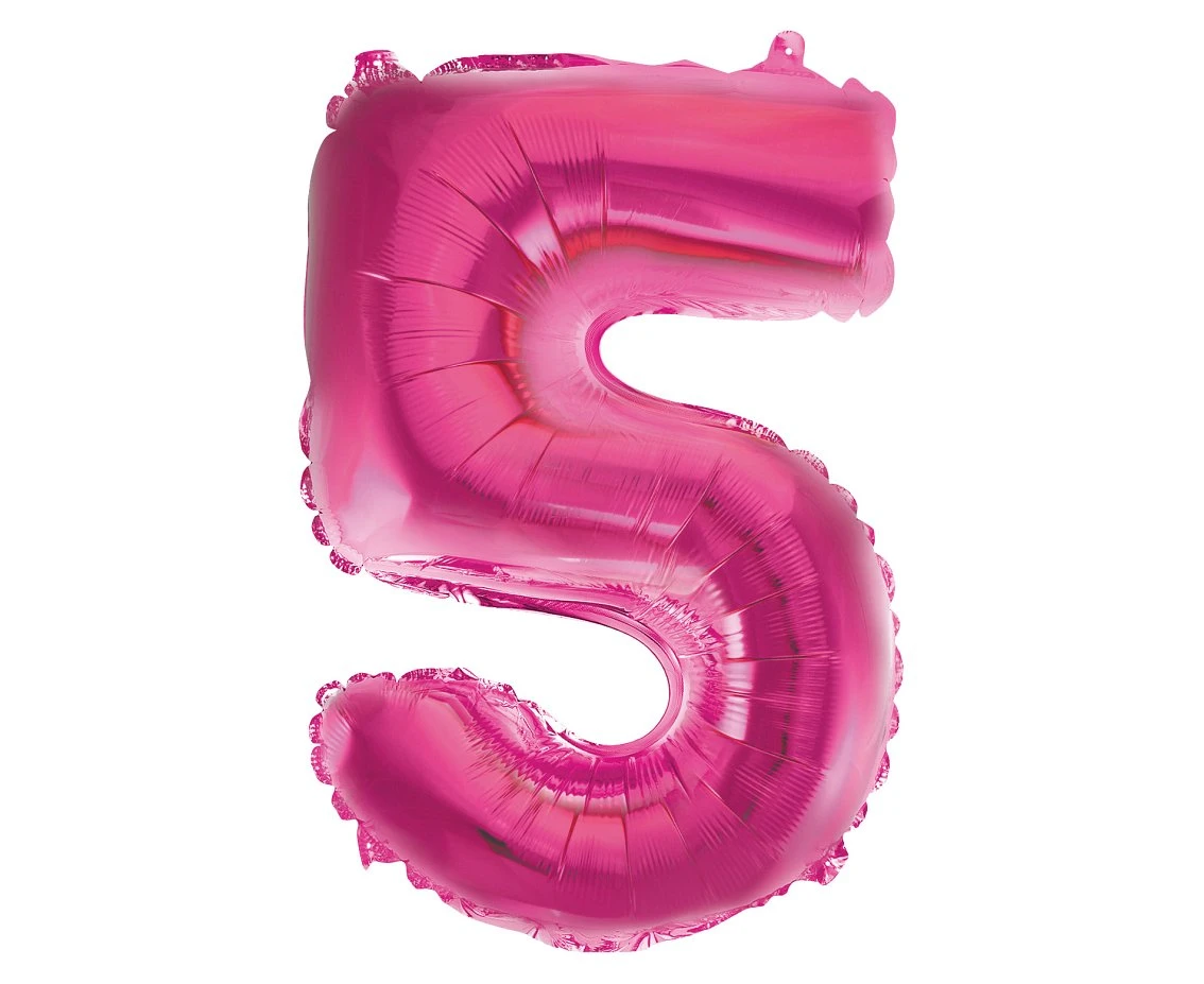Balon foliowy "Cyfra 5", różowa, 35 cm KK