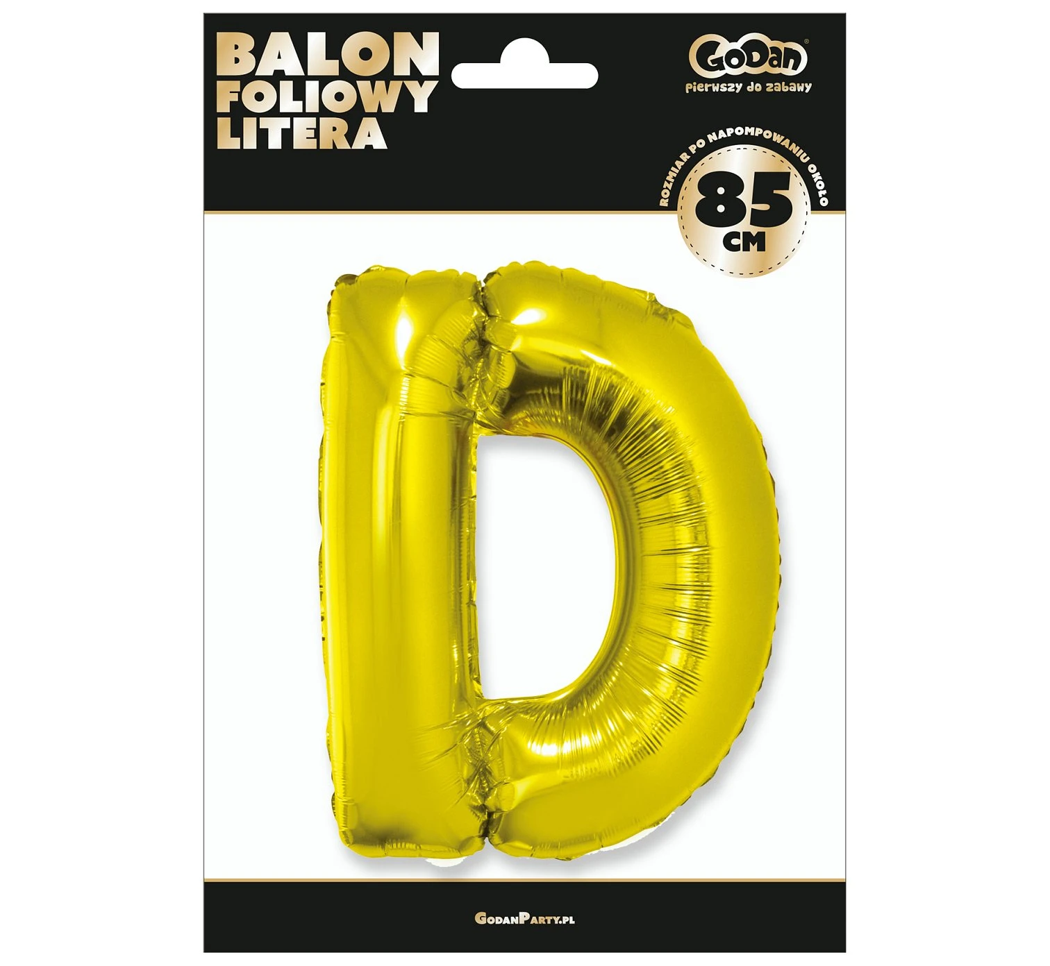 Balon foliowy "Litera D", złota, 89 cm KK