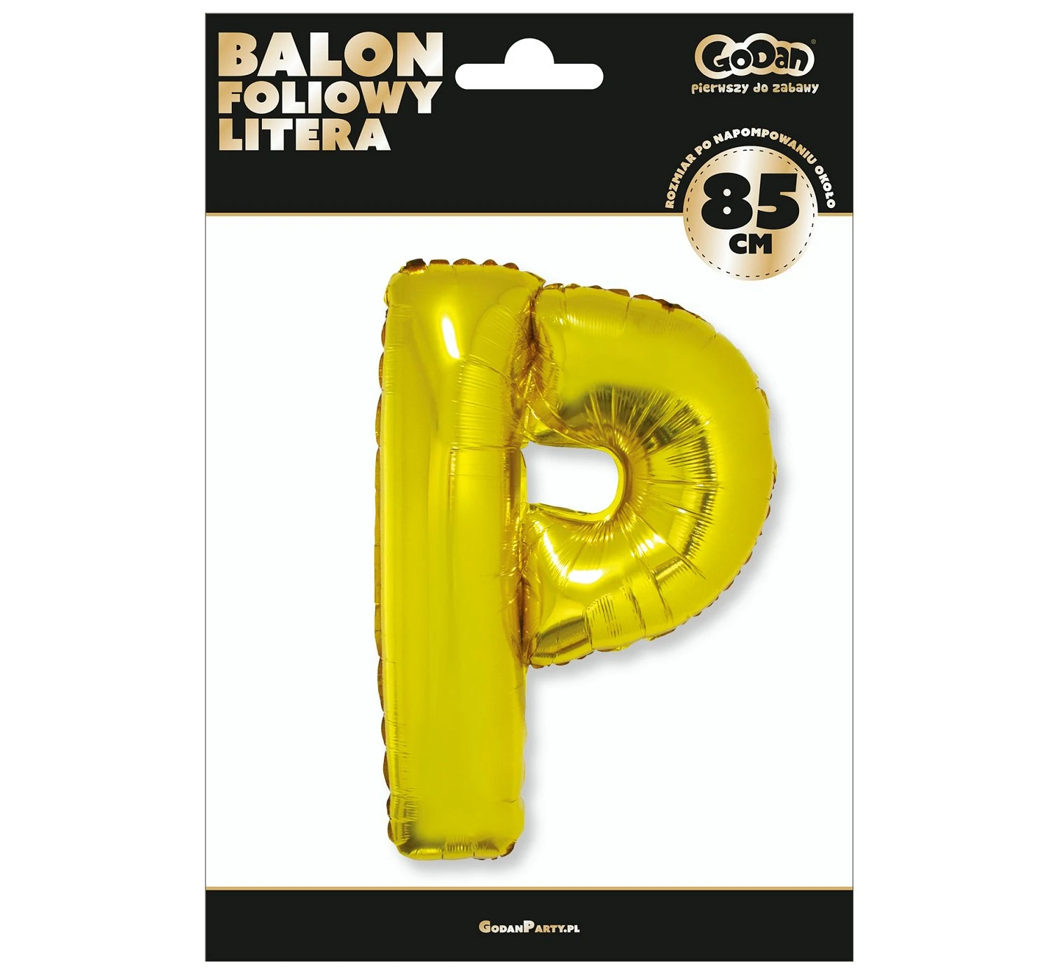 Balon foliowy "Litera P", złota, 89 cm KK