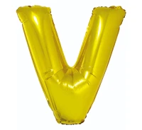 Balon foliowy "Litera V", złota, 89 cm KK