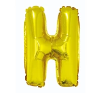 Balon foliowy "Litera H", złota, 35 cm KK