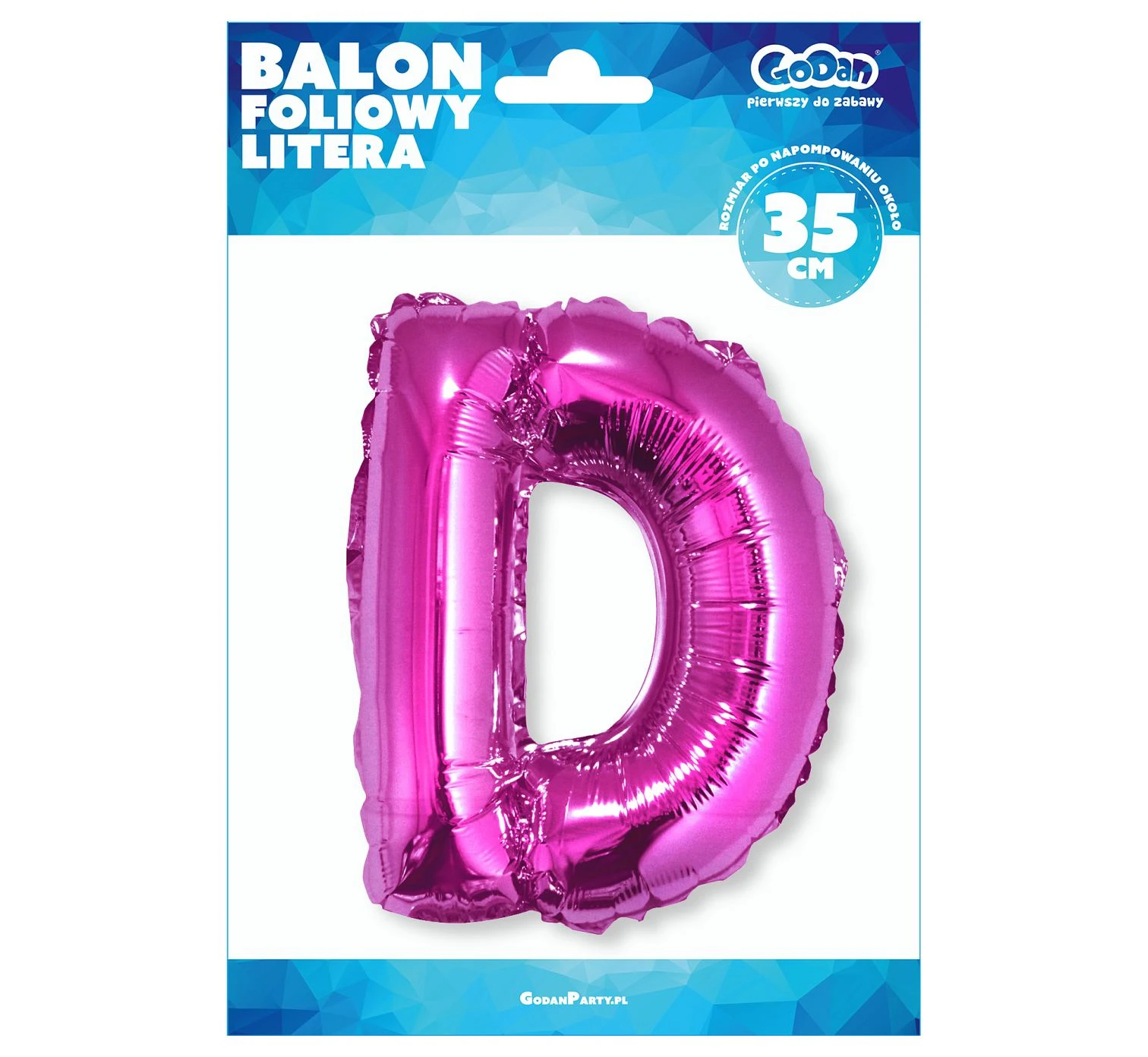 Balon foliowy "Litera D", różowa, 35 cm KK