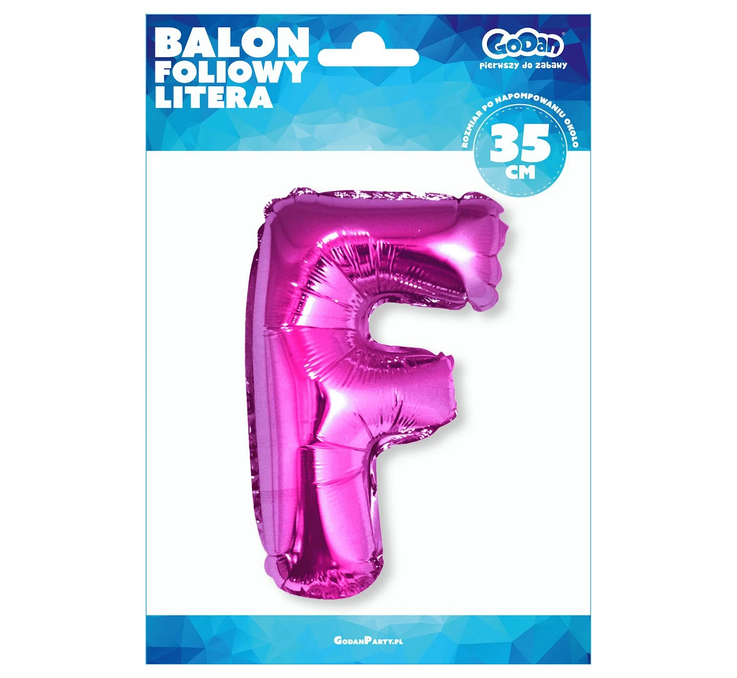 Balon foliowy "Litera F", różowa, 35 cm KK
