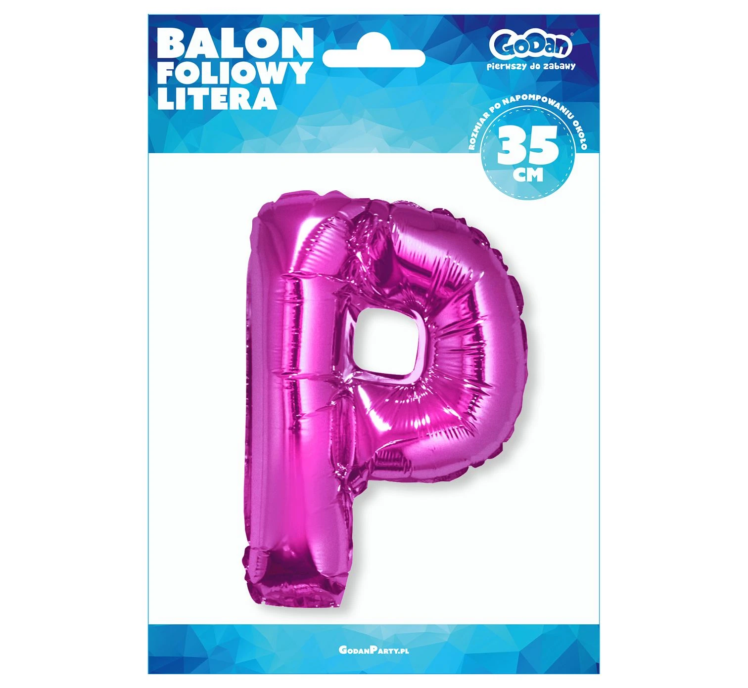 Balon foliowy "Litera P", różowa, 35 cm KK