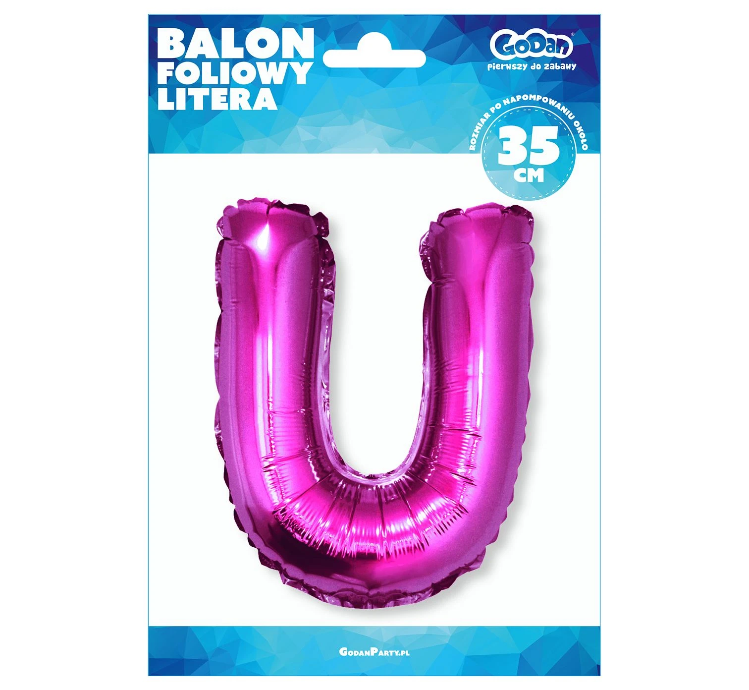 Balon foliowy "Litera U", różowa, 35 cm KK