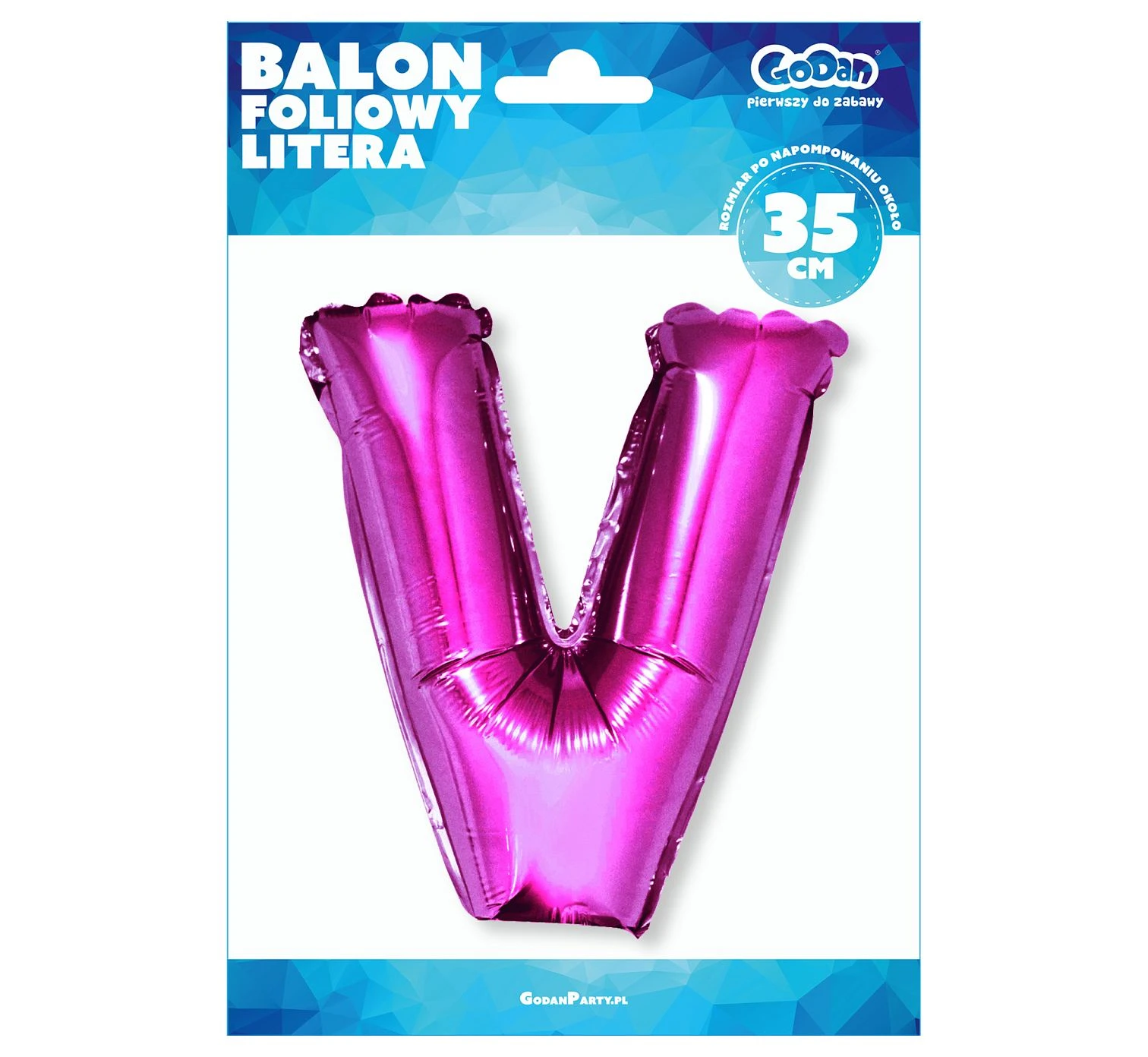 Balon foliowy "Litera V", różowa, 35 cm KK