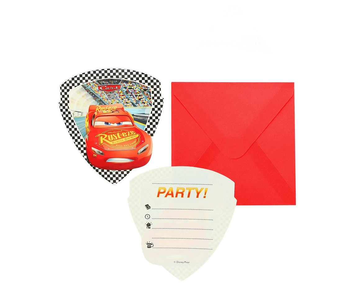 Zaproszenia z kopertą "Cars 3" 6 szt. KK