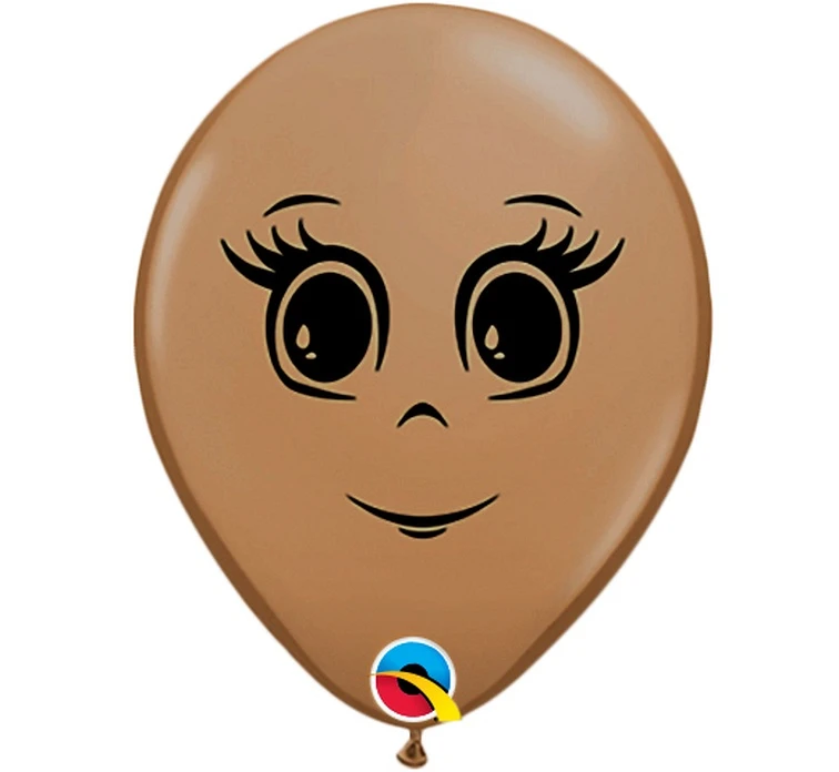 Balony Anagram 5", QL twarz kobiety, pastel brązowe, 100szt. KK