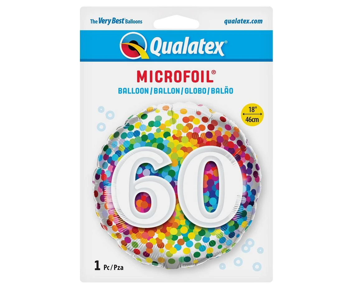Balon foliowy 18" QL CIR "60 Confetti" KK