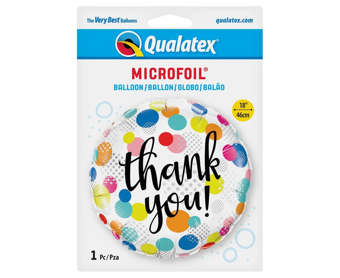 Balon foliowy 18" QL CIR - "Thank You Dots Upon Dots" KK