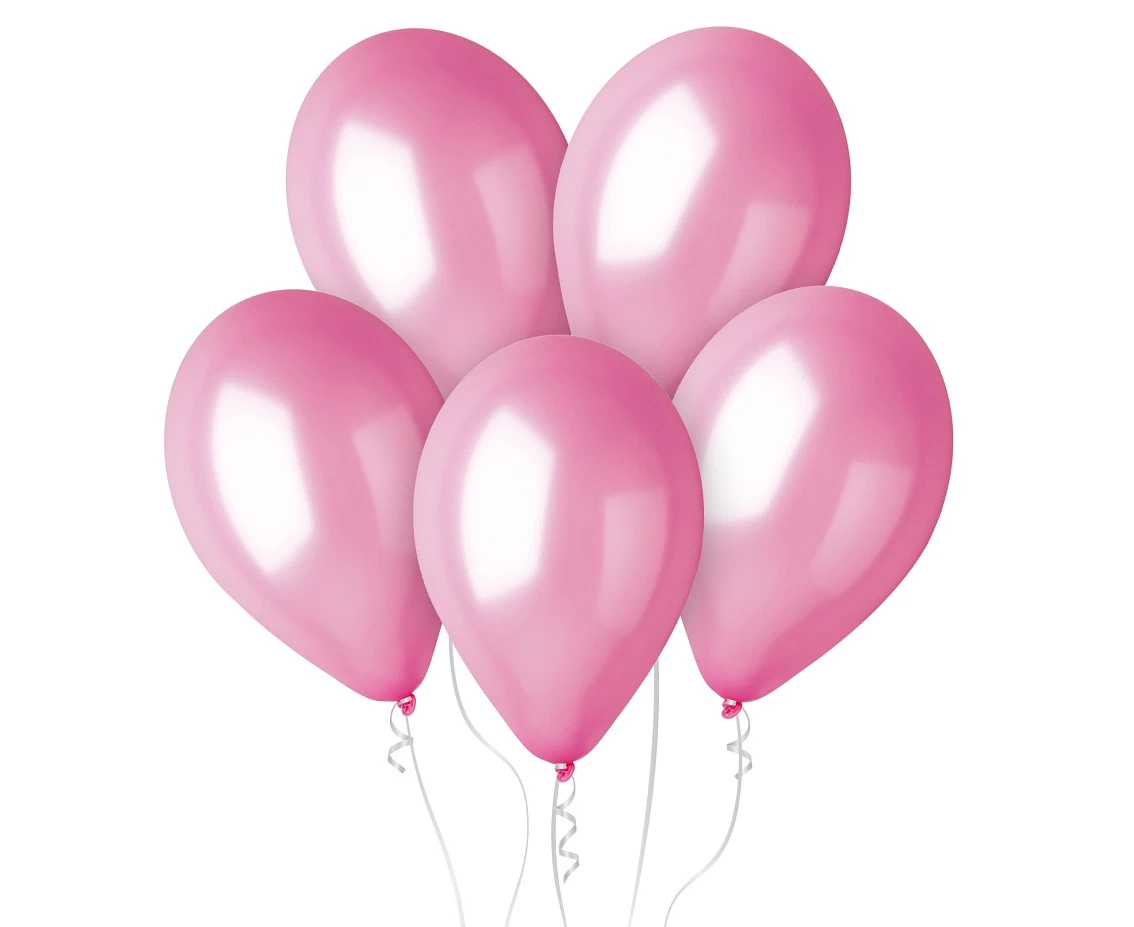 Balony Gemar 12", metalik różowe, 100szt.