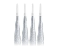 Trąbki horn, srebrne, 4 szt., 20 cm