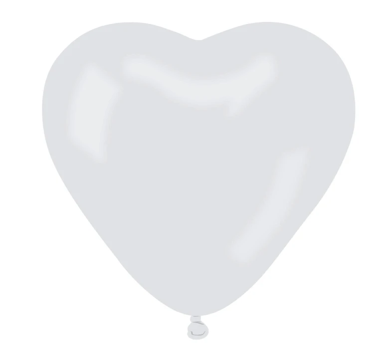 Balony Gemar 6",  CR pastel serca małe białe, 100szt.