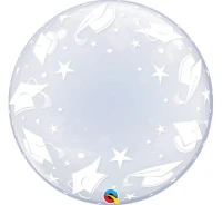 Balon foliowy 22" QL Bubble Deco "Graduation Caps" KK