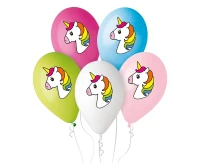 Balony Gemar 12", pastel premium "jednorożec", nad. kolorowy, 5szt.