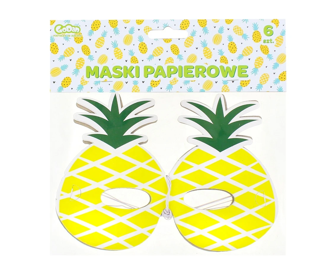 Maski papierowe "Słodki Ananas", 6 szt. KK