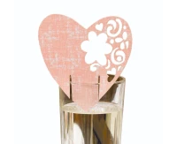 Karnety na kieliszki "With Love", różowe, 10 szt.