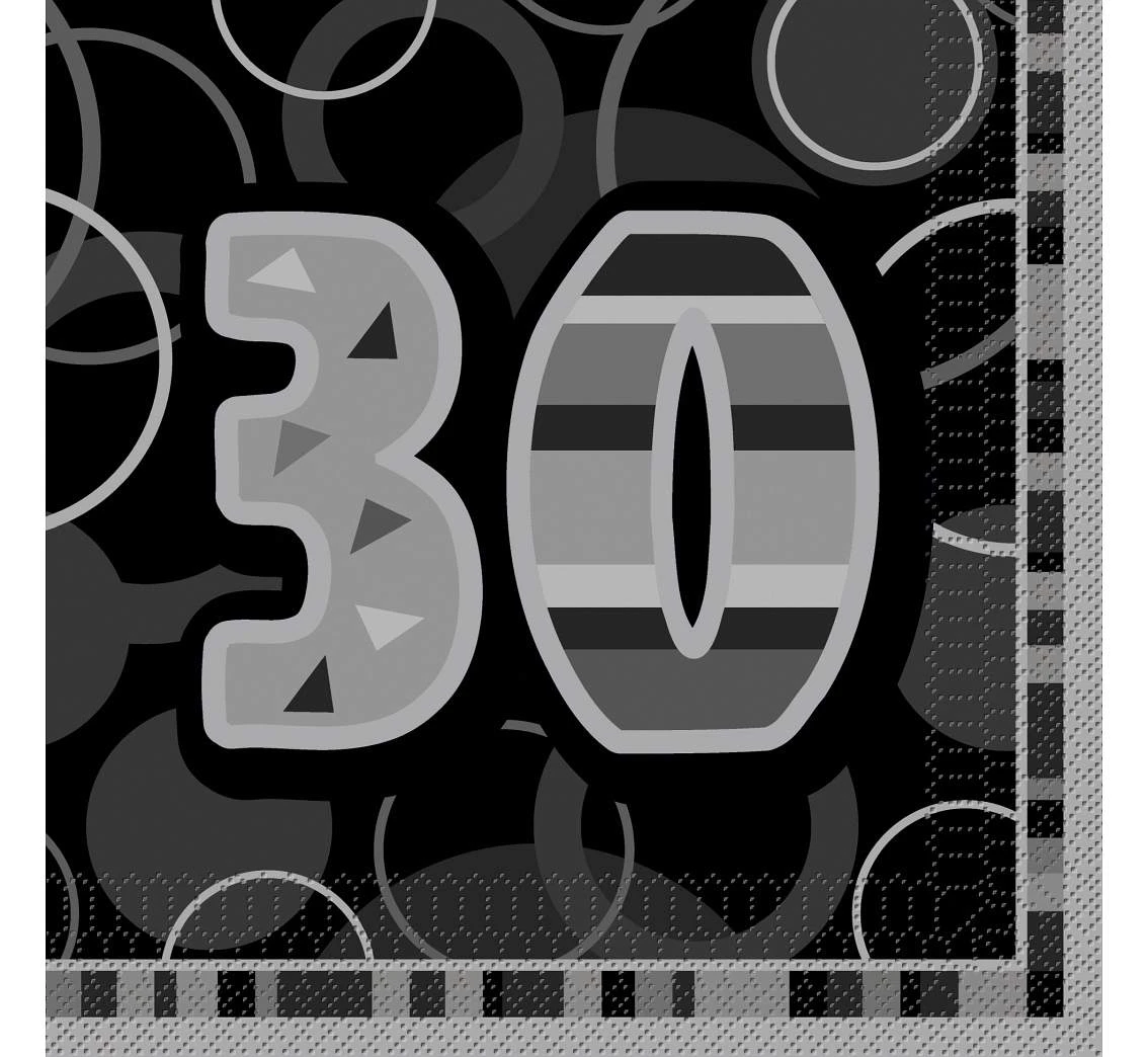 Serwetki papierowe "Glitz 30", czarne,  3-warstw., 16 szt.