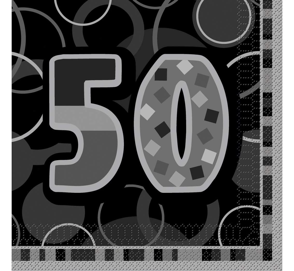 Serwetki papierowe Glitz 50, czarne, 3-warstw., 16 szt.