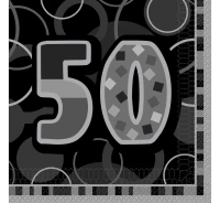 Serwetki papierowe Glitz 50, czarne, 3-warstw., 16 szt.